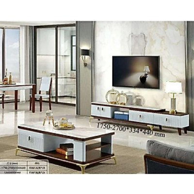 Tủ tivi và bàn sofa mặt kính cường lực 3C nhập khẩu Tundo PH-SET81375 cao cấp