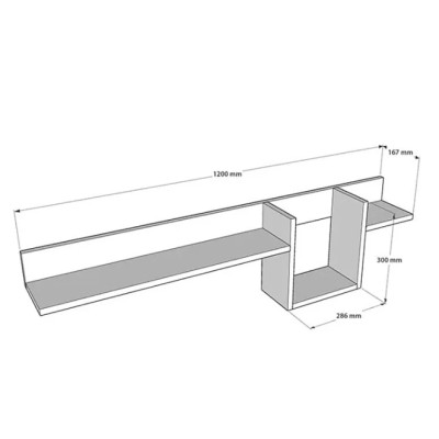 Kệ Gỗ Trang Trí Treo Tường Sáng Tạo Tundo CTKT506 KT 120 x 30 x 16.7cm