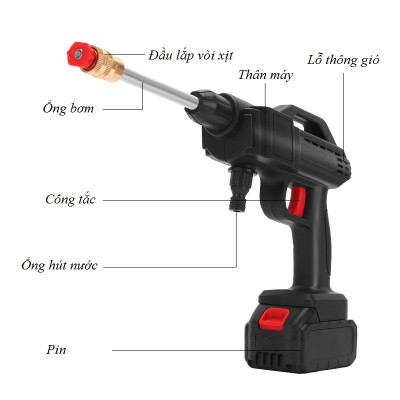 Máy rửa xe Mini áp lực cao dùng pin cầm tay rửa xe gia đình 48V