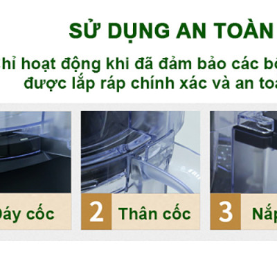 Máy thái rau củ quả đa năng 3A600W - Cắt hạt lựu, sợi, lát, băm nhỏ - Hàng Chính Hãng