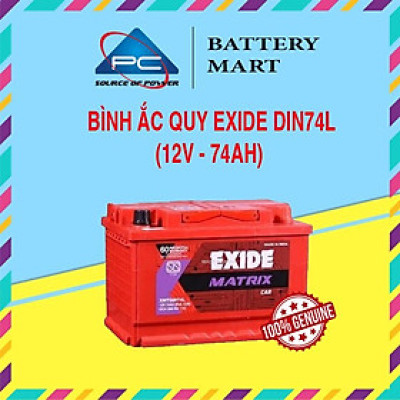 Bình Ắc Quy EXIDE DIN74L 12V-74Ah
