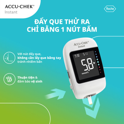 Máy Đo Đường Huyết ACCU-CHEK Instant Đo Được 4 Loại Mẫu Máu, Có Kết Nối Bluetooth - Chưa Có Que Thử