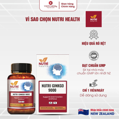 Viên Uống Bổ Não Nhập Khẩu Chính Hãng New Zealand Nutri Ginkgo 9000 (30 Viên)