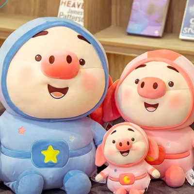 Thú nhồi bông heo cosplay phi hành gia đáng yêu - Size 20cm - Quà tặng gấu bông heo êm mịn cho bé.
