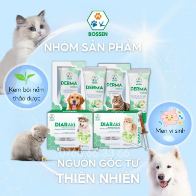 BOSSEN - Derma Herbal for Dog Kem Bôi Thảo Dược cho Chó bị Nấm Da - Tuýp 20g