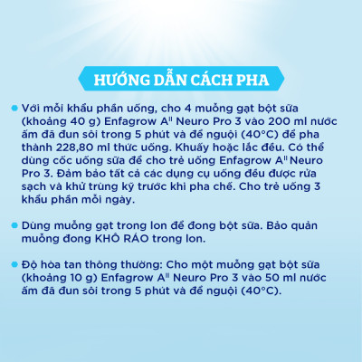 Sữa bột Enfagrow A2 Neuropro 3 dành cho trẻ từ 1 - 6 tuổi – 350g