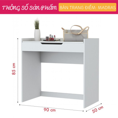 Bàn trang điểm nhỏ gọn gập nắp SMLIFE Madras