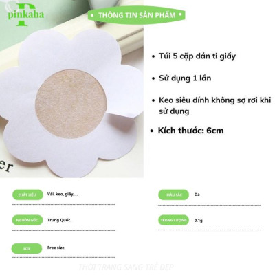 Miếng Dán Ngực Giấy Túi 10 Miếng Dán Ngực Chống Lộ Ti Khoe Vòng 1 Quyến Rũ  023