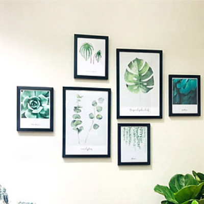 Khung ảnh bộ treo tường kèm hình lá i hình MS-090