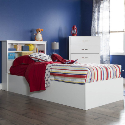 Giường gỗ cho bé 1m2 kết hợp giá sách hiện đại SMLIFE Shiva