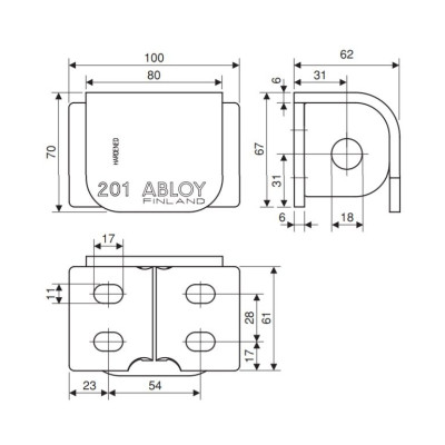 Pad Khóa Cửa ABLOY PL201 (Mở Cánh Phải)