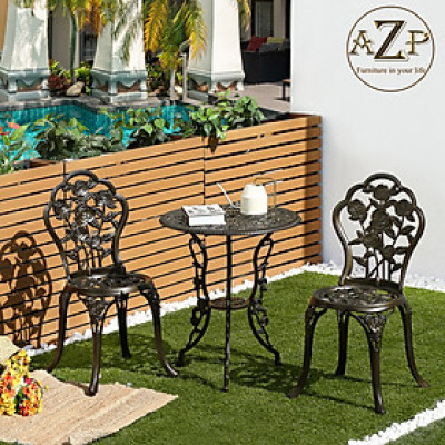 Bộ Bàn Ghế 60cm Sân Vườn Ngoài Trời Outdoor Ban Công (100% Nhôm Đúc) Hàng Nhập Khẩu 100%.