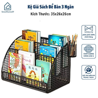 Kệ Giá Sách Để Bàn 3 Ngăn – Dụng Cụ Để Đồ Tiện Lợi, Tổ Chức Bàn Làm Việc Gọn Gàng - HÀNG CHÍNH HÃNG MINIIN