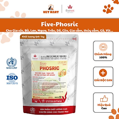 Five-Phosric Hỗ Trợ Giải Độc Gan Thận, Phục Hồi Nhanh Thể Trạng Cho Gia Súc (1KG)