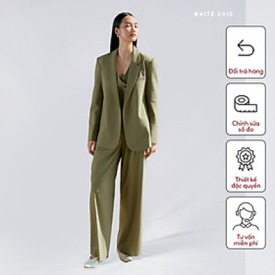 Áo blazer vai rộng PHOEBE thiết kế cao cấp WHITE CHIC