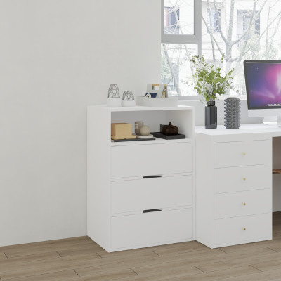 HAPPY FURNITURE , Tủ lưu trữ 3 ngăn kéo - LAYLA , THK_332 , 65cm x 40cm x 93cm DxRxC