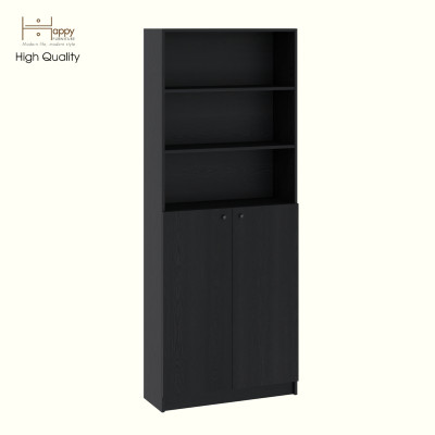 HAPPY FURNITURE , Kệ sách 6 tầng 2 cửa mở - CATY, KSA_076 , 80cm x 28cm x 202cm DxRxC