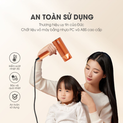 Máy sấy tóc Lebenlang LBL3088 công suất 2100W của Đức, chống xơ rối tóc bằng công nghệ ion - Hàng Chính Hãng