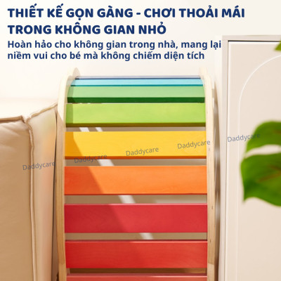 Ván thăng bằng cho bé Mideer Rainbow Wooden Climber, Đồ chơi bập bênh