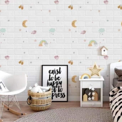 Bộ 15 Tấm Xốp Dán Tường Hoạt Hình Dễ Thương, Kích Thước 70cm x 77cm
