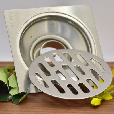 Phễu ga thoát sàn chống mùi hôi inox 304 kích thước 100x100mm HIWIN FD-1219