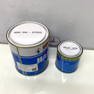 Sơn epoxy Hải Âu màu hồng đơn EP555 1L/Bộ
