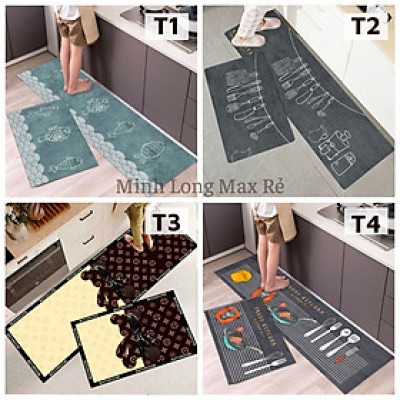 Set bộ 2 thảm 3D nhà bếp cao cấp chống trơn trượt , hoa văn hiện đại , được dệt từ sợi thiên nhiên  thấm hút nước và bụi bẩn cực tốt  ,đế thảm có độ ma sát cao,  , thiết kế lớp cao su chống trượt  , bề mặt thảm mịn, không xù lông, không phai màu 