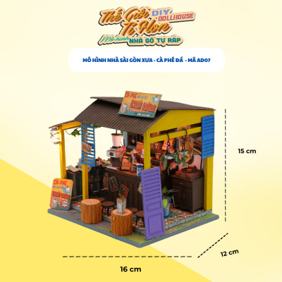 MÔ HÌNH TỰ LẮP RÁP DIY SÀI GÒN THU NHỎ - CÀ PHÊ ĐÁ - AD07