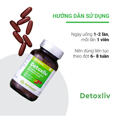 Viên uống thải độc gan Detoxliv Glutathion 98% hộp 1 lọ 30 viên