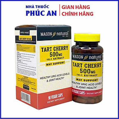 Viên uống hỗ trợ giảm acid uric Gout MASON NATURAL Tart Cherry Mỹ 90 viên giúp giảm đau xương khớp
