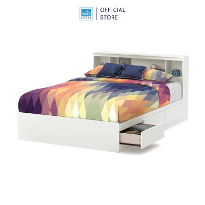 Giường Ngủ Có 3 Ngăn Kéo Và Kệ Đầu Giường Tiện Nghi Cho Phòng Ngủ Hiện Đại SIB Decor GN37