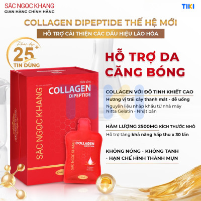 (New) Nước uống Collagen depeptide 5 túi Sắc Ngọc Khang tinh khiết nhập khẩu từ Nhật Bản, đạt chuẩn hàm lượng hấp thụ nhanh & vượt trội giúp trẻ hóa làn da - săn chắc và sáng mịn