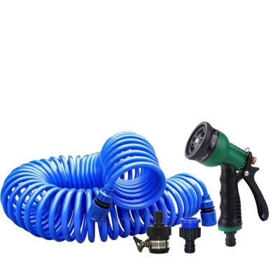 Bộ vòi xịt nước tưới cây đa năng 7 chế độ kèm dây tưới dạng lò xo co dãn 206791 