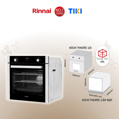 Lò nướng điện âm tủ  Rinnai RO-E6110XA-VB dung tích 69L 3100W