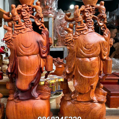 Tượng phật di lặc ngũ phúc bằng hương đá kt cao 60×24×14cm 