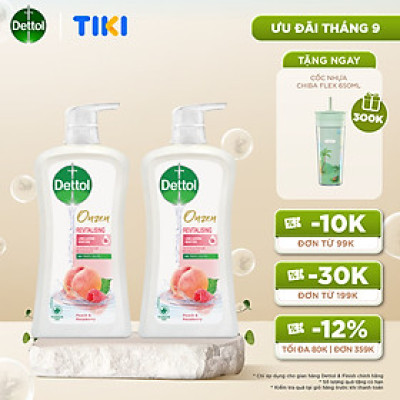 COMBO 2 CHAI SỮA TẮM  DETTOL ONZEN DƯỠNG DA ĐÀO & PHÚC BỒN TỬ (950G/CHAI)