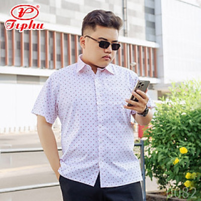 Áo sơ mi nam tay ngắn Amazing, họa tiết hình học, phong cách đại gia phóng khoáng, size tới 110kg