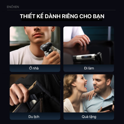 Máy Cạo Râu Enchen BlackStone8 Đầu cạo linh hoạt 3D Tốc độ nhanh, cạo sạch hơn - Hàng chính hãng