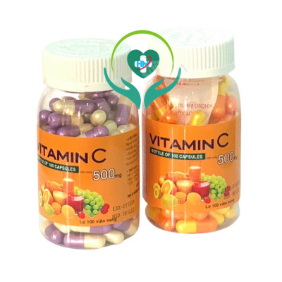 Vitamin C ( dạng viên nang) Vinapharco, lọ 100v, tăng cường sức đề kháng, làm bền mạch máu