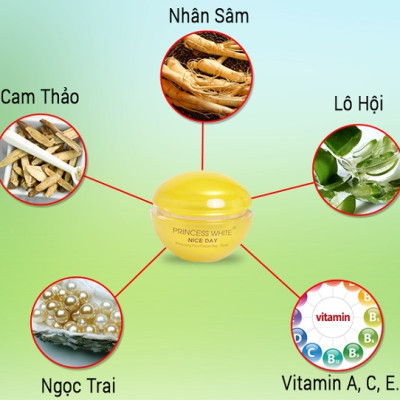Kem dưỡng trắng da mờ thâm ngày và đêm nice day Princess White 22g