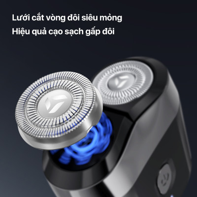 Máy cạo râu Enchen Mini 6, lưỡi dao kép tự mài siêu mỏng, chống nước IPX7 cạo khô và ước, pin trâu - Hàng chính hãng