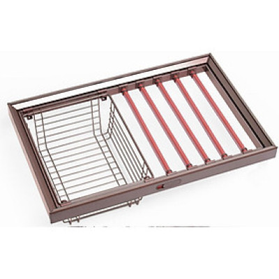 {Chính hãng} Giá vắt quần âu ray giảm chấn tích hợp khay để đồ trang sức, cà vạt Gerari (mã MW04.800A)