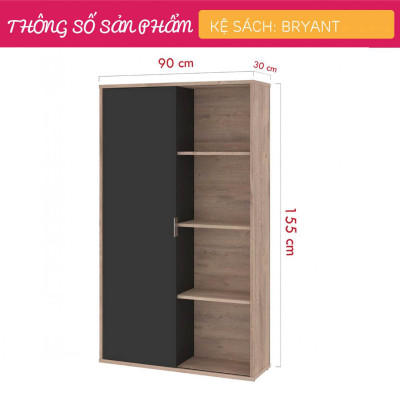 Giá đỡ sách trang trí phòng khách hiện đại SMLIFE Bryant