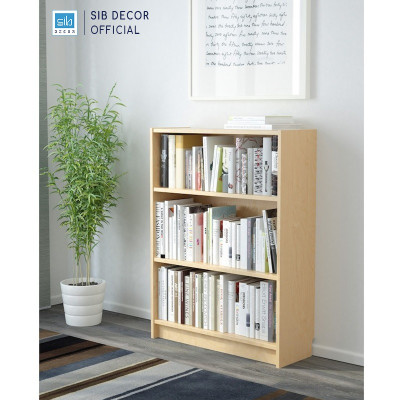 Kệ Sách 3 Tầng Có Hậu Billy Dài 80cm By SIB Decor KS106