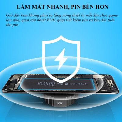 Quạt Tản Nhiệt Điện Thoại FL01 - Làm Mát Nhanh, Công Suất Lớn - Chuyên Dành Cho Game Thủ - Hàng Nhập Khẩu