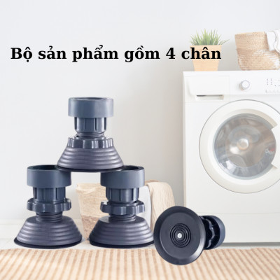 Bộ 4 Chân Chống Rung Máy Giặt Thiết Kế Tăng Giảm Chiều Cao Đế Cao Su Chống Rung Chống Trượt