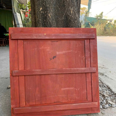Tranh khắc chữ phúc bằng gỗ hương đỏ vuông 67x67x5cm 