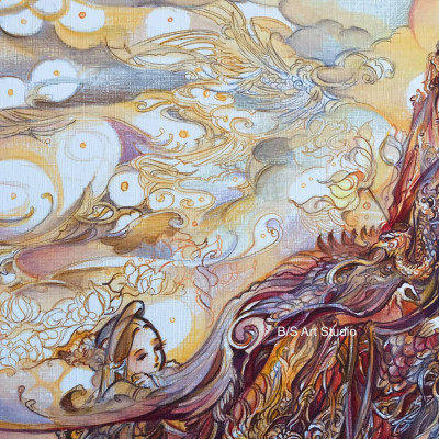 Tranh in treo tường nghệ thuật "VU LAN BÁO HIẾU - ĐỨC THÁNH MẪU" - tranh in treo tường trang trí góc học tập, làm việc hoặc phòng ngủ, phòng khách, quà tặng