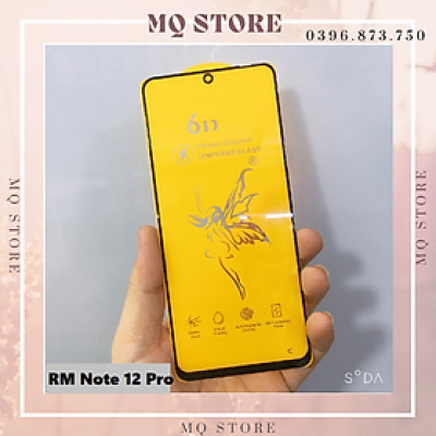 Kính cường lực dành cho Xiaomi Redmi Note 12/ Note 12 Pro/ 12T/K40/K40 Pro full màn hình 6D thiên thần cao cấp ( hàng chính hãng)