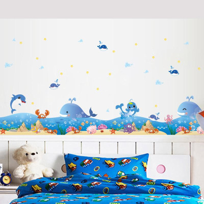 Decal dán tường kết hợp Đại dương sâu thẳm XL7225 + XL7149 [ Size Lớn ] 